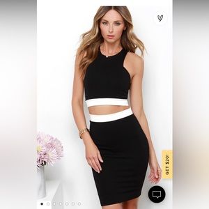 Lulus Black and White 2 PC Dress Set